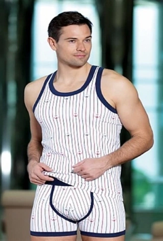 Berrak Erkek Çapa Ve Çizgi Baskı Rambo Atlet 1041