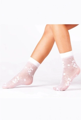 Daymod Kadın Desenli Soket Beyaz