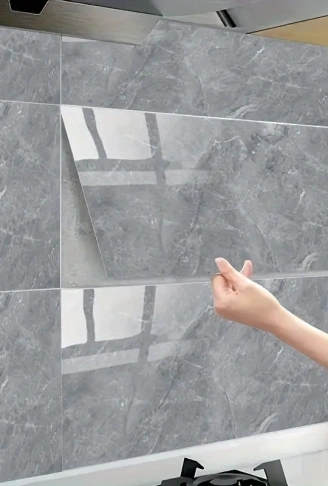 Gri Mermer Desenli Alüminyum Plastik Duvar Sticker (  )