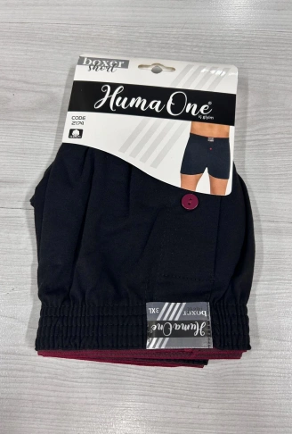 Huma One Erkek Havlu Bel Düz Boxer Battal Boy 3XL Siyah Renk