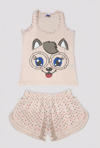 Kız Çocuk Baskılı Şortlu Takım 6526