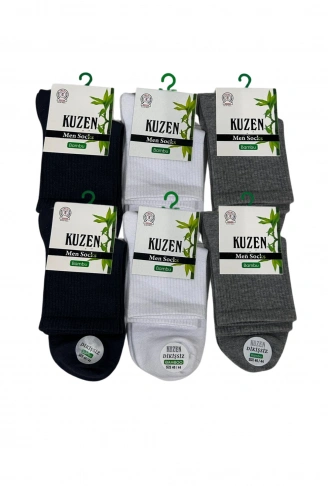 Kuzen Dikişsiz Yarım Konç Bambu Erkek Çorap 12 Adet