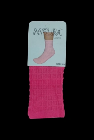 Melba Kareli Polymid Soket Çorap