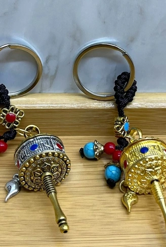 Metal Feng Shui Şans Çarkı Anahtarlık Alk4455