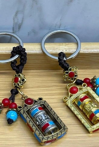 Metal Feng Shui Şans Çarkı Anahtarlık Alk4459