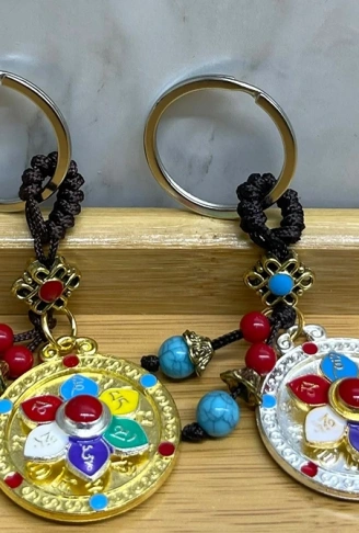 Metal Lotus Tılsımlı Şans Anahtarlık Alk4460