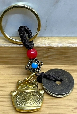 Metal Şans Ve Bereket Kedisi Anahtarlık Alk4453