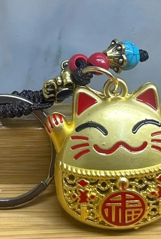 Metal Şans Ve Bereket Kedisi Anahtarlık Alk4463