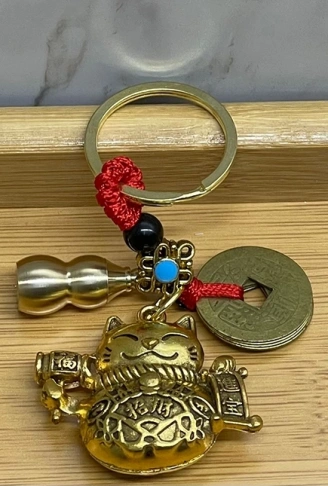 Metal Şans Ve Bereket Kedisi Anahtarlık Alk4467