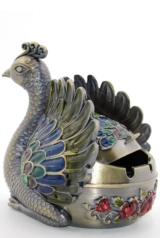 Metal Tavuskuşu Figürü Küllük Alk1663 (  )