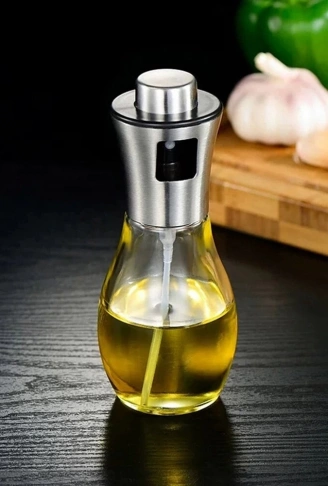 Paslanmaz Çelik Başlıklı Cam Spray Yağdanlık (  )