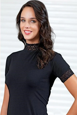 Şahinler Bayan Dantelli Yarım Kollu Atlet B629