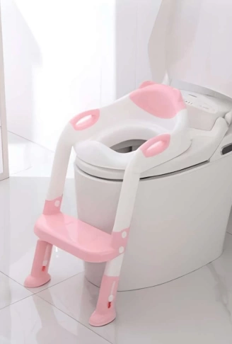 Softy Merdivenli Tuvalet Adaptörü  Çocuğunuz İçin Güvenli Ve Konforlu Tuvalet Eğitimi Pembe (  )