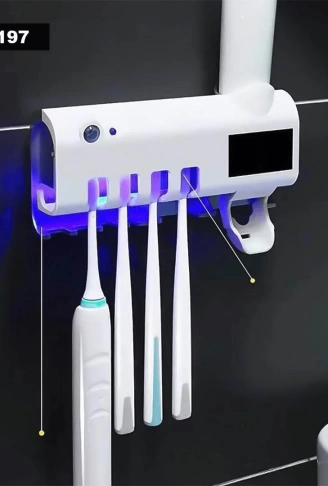 Uv Işıklı Otomotik Diş Macunu Sıkacağı Ve Diş Fırçası Tutacağı