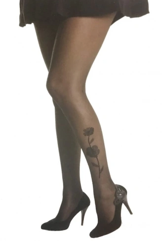 Vog İnce Desenli Külotlu Ester Siyah 2