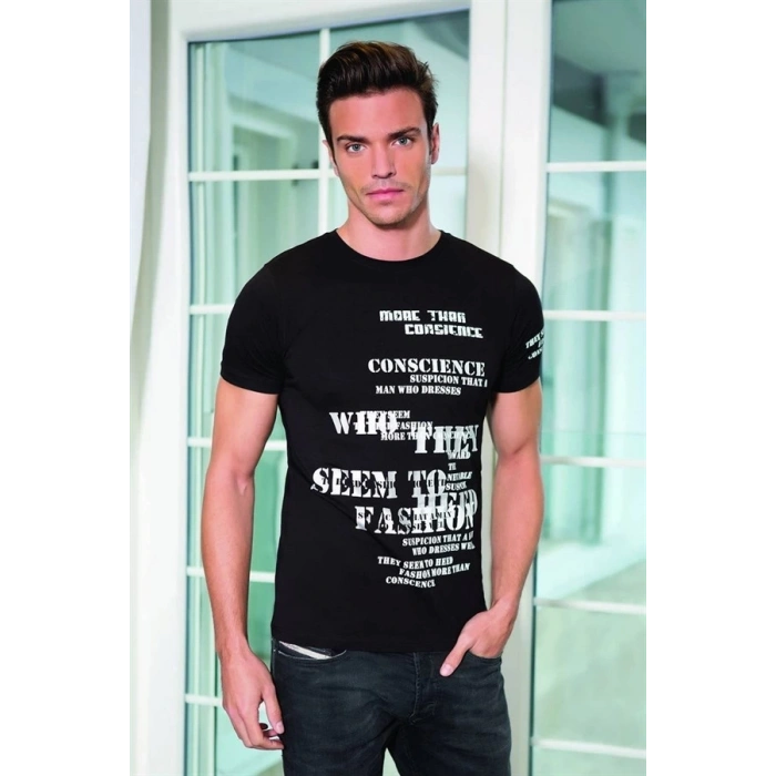 046 YAZI BASKILI ERKEK TŞÖRT