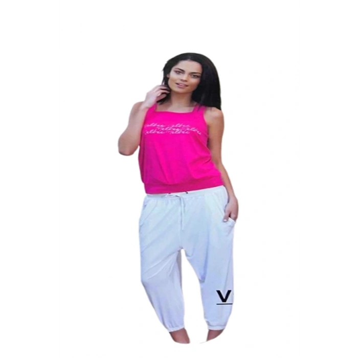 Bayan Yazlık Poly Şalvarlı Pijama 21519