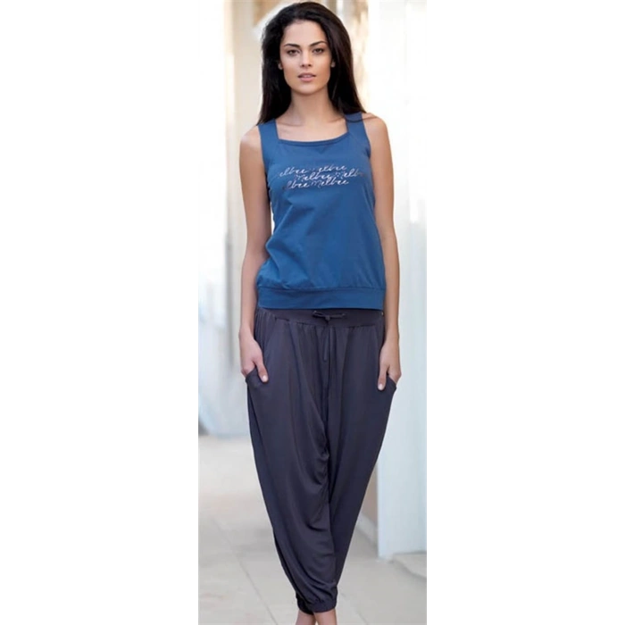 Bayan Yazlık Poly Şalvarlı Pijama 21519