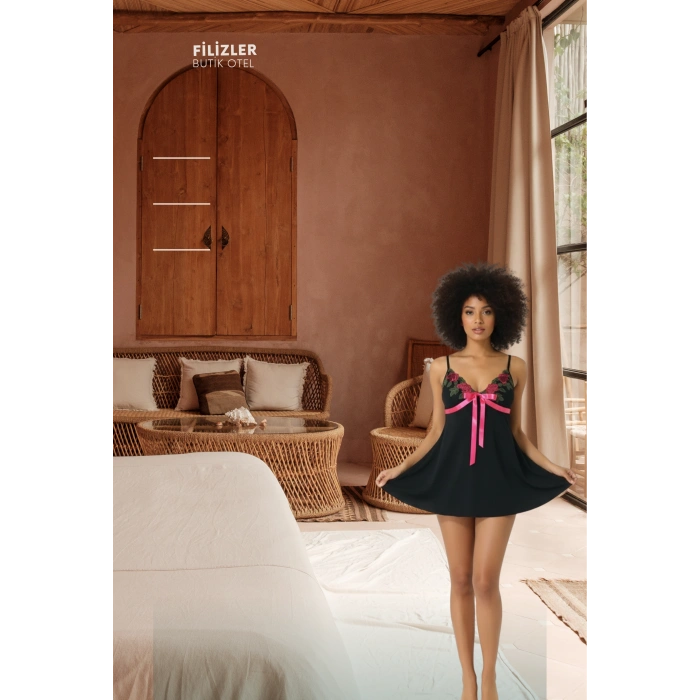 Gül Dantelli Modal Gecelik Takım 2602