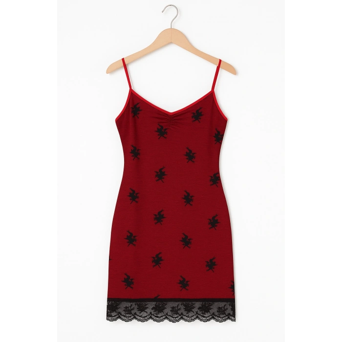 Kadın Kırmızı Gecelik B1011