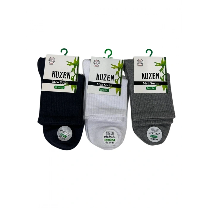Kuzen Dikişsiz Yarım Konç Bambu Erkek Çorap 6 Adet