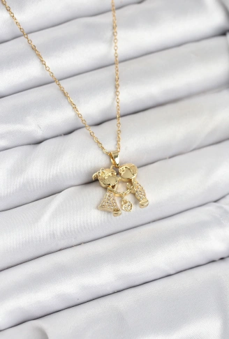 316L Çelik Zincir Gold Renk Erkek Kız Model Kadın Kolye