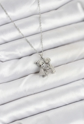 316L Çelik Zincir Gümüş Renk Erkek Kız Model Kadın Kolye