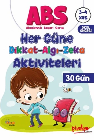 Kitap: ABS 3-4 Yaş Her Güne Dikkat-Algı-Zeka Aktiviteleri 30 Gün
