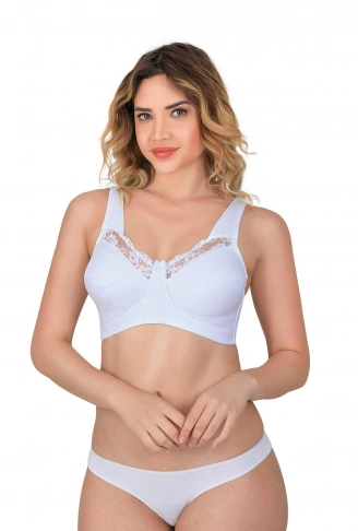 BEYAZ MI Emay 181 B Dantelli Toparlayıcı Cotton Sütyen