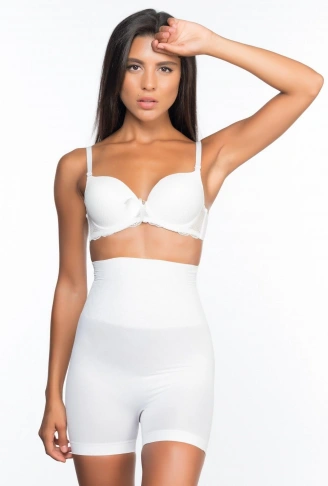 BEYAZ MI Emay 2075 Yüksek Bel Desenli Double Kısa Paça Korse