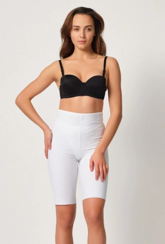 BEYAZ MI Emay 2923 Yüksek Bel Karyokalı Paçalı Lazer Korse