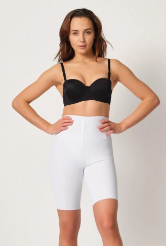 BEYAZ MI Emay 2927 Bel Dekolteli Balenli Paçalı Lazer Korse