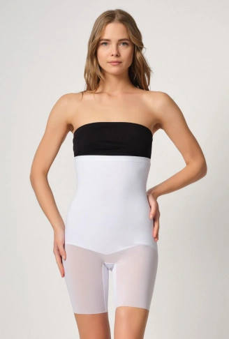 BEYAZ MI Emay 2929 Double Tül Paçalı Lazer Korse