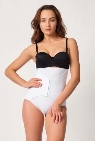 BEYAZ MI Emay 2932 Double Karın Agraf Destekli Slip Lazer Korse