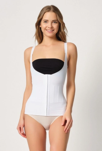 BEYAZ MI Emay 2946 Göğüs Altı Balen Destekli Atlet Korse