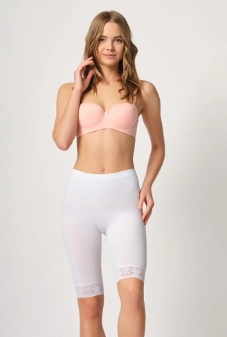 BEYAZ MI Emay 3004 Soft Uzun Paça Dantel Boxer