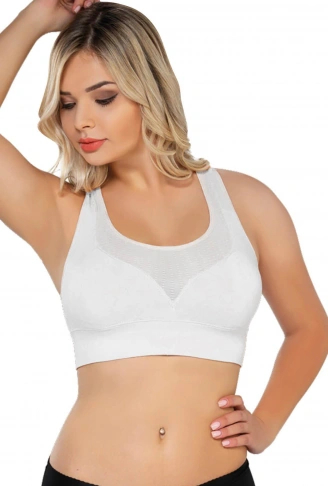 BEYAZ MI Emay 4027 Seamless Tül Pedli Toparlayıcı Büstiyer