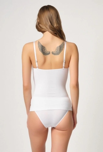BEYAZ MI Emay 5038 İp Askılı Fantazi Atlet Korse