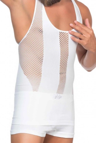 BEYAZ MI Emay E1009 Fileli Erkek Korse Atlet