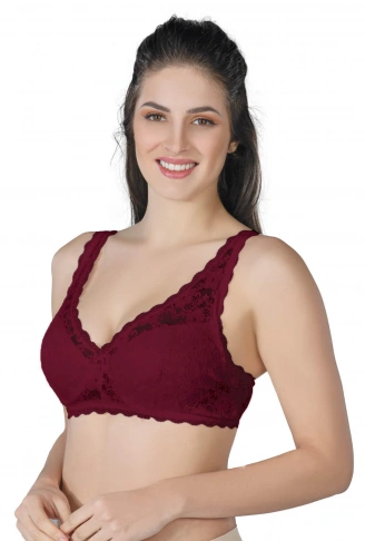 BORDO MI Emay 188 C Pedli Dantelli Telli Toparlayıcı Sütyen