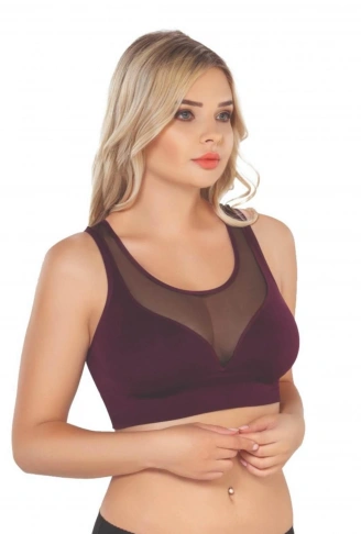 BORDO MI Emay 4028 Seamless Tül Toparlayıcı Büstiyer