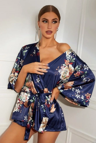 ÇİÇEK DESENLİ SABAHLIK 8330