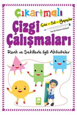 Kitap: Çıkartmalı Çizgi Çalışmaları Renk ve Şekillerle İlgili Aktiviteler