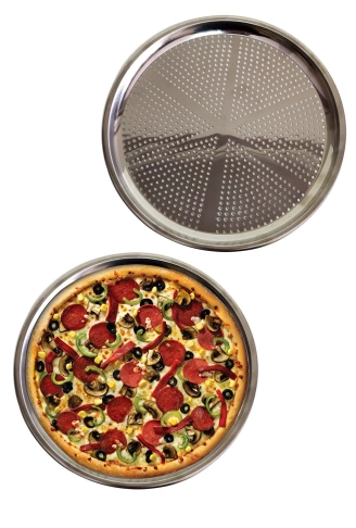 Delikli Çelik Pizza Ve Lahmacun Tepsisi Orta Boy 32  cm