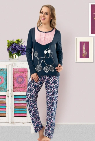 Derya Kurşun Baskılı Kadın Pijama Takım 814
