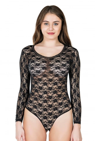 Derya Kurşun Bisiklet Yaka Dantelli Çıtçıtlı Kadın Body 327