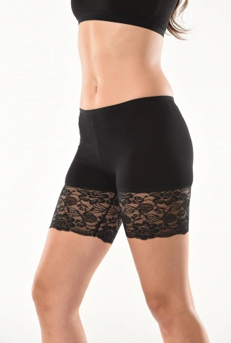 Derya Kurşun Dantelli Kısa Kadın Şort Tayt 496