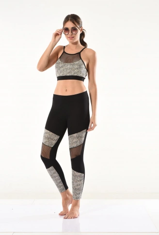 Derya Kurşun File Detaylı Büstiyer Tayt Takım 532