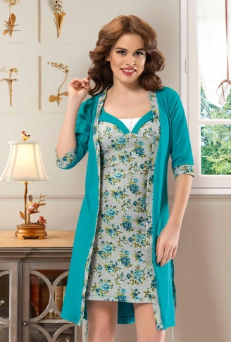 Derya Kurşun Gecelik Sabahlık Takım 1033