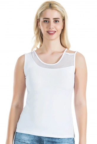 Derya Kurşun Geniş Transparan Askılı Kadın Atlet 180